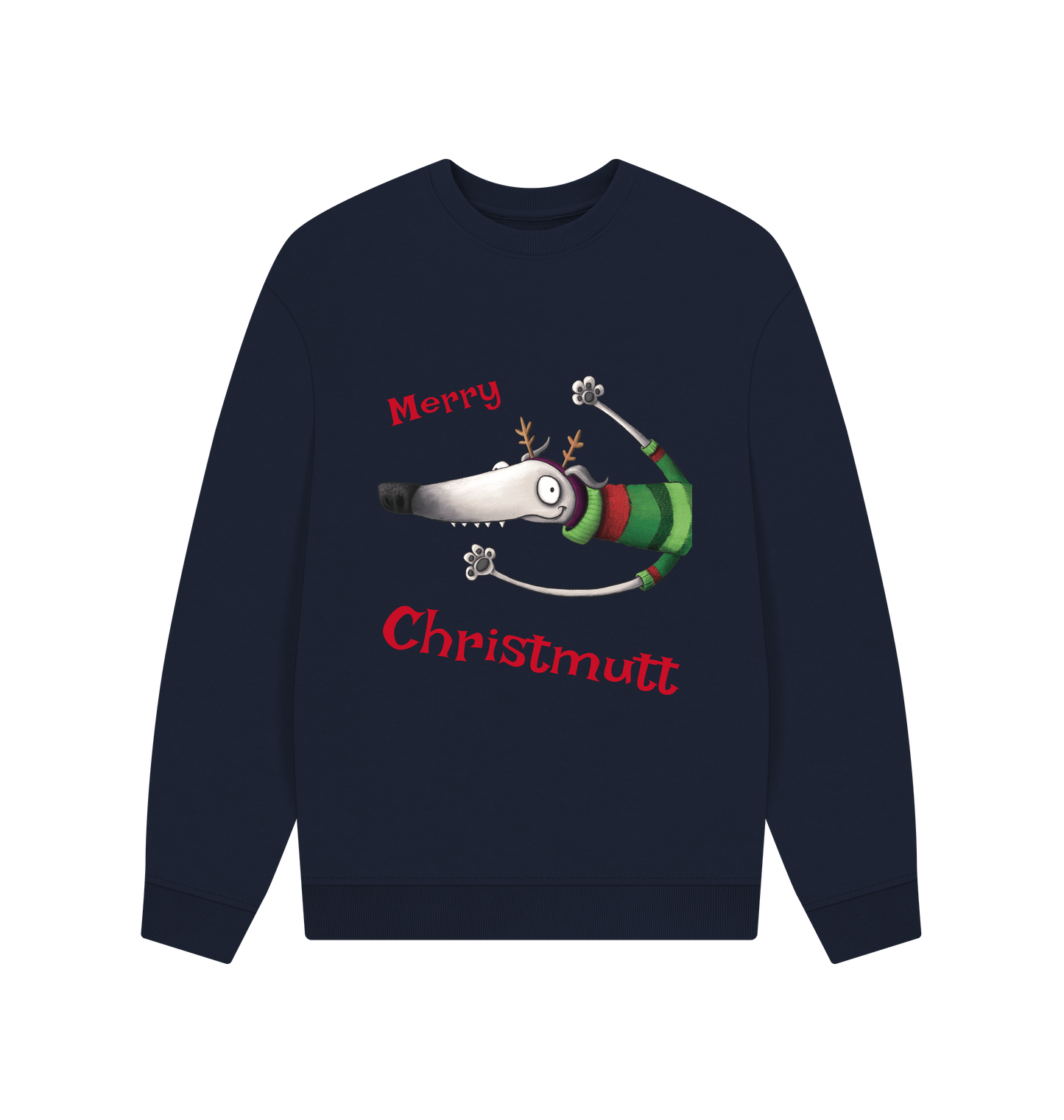 Navy Blue Printed Sweater Front