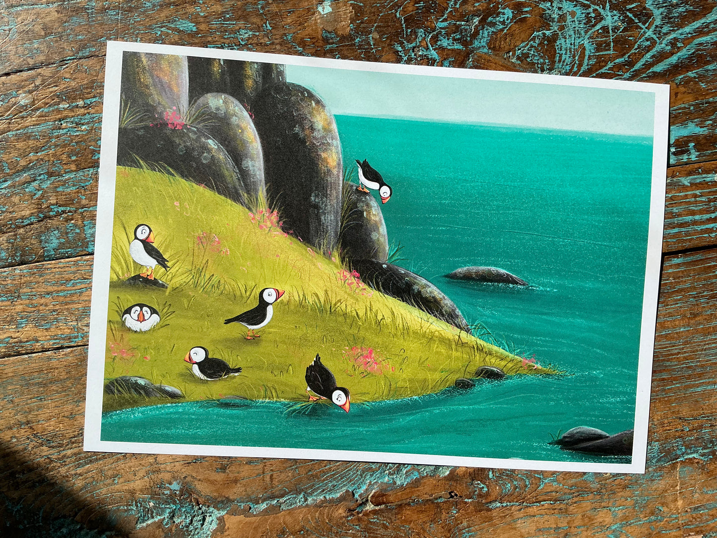 Puffins art print