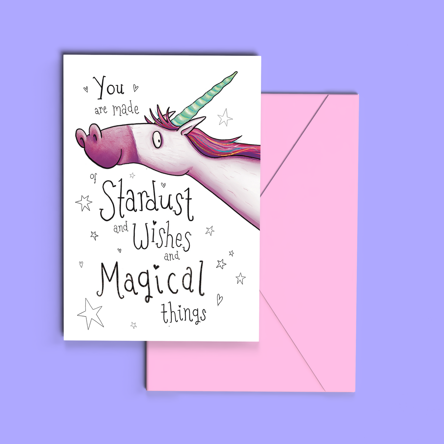 Unicorn illustrated art print: Stardust, wishes and magical things