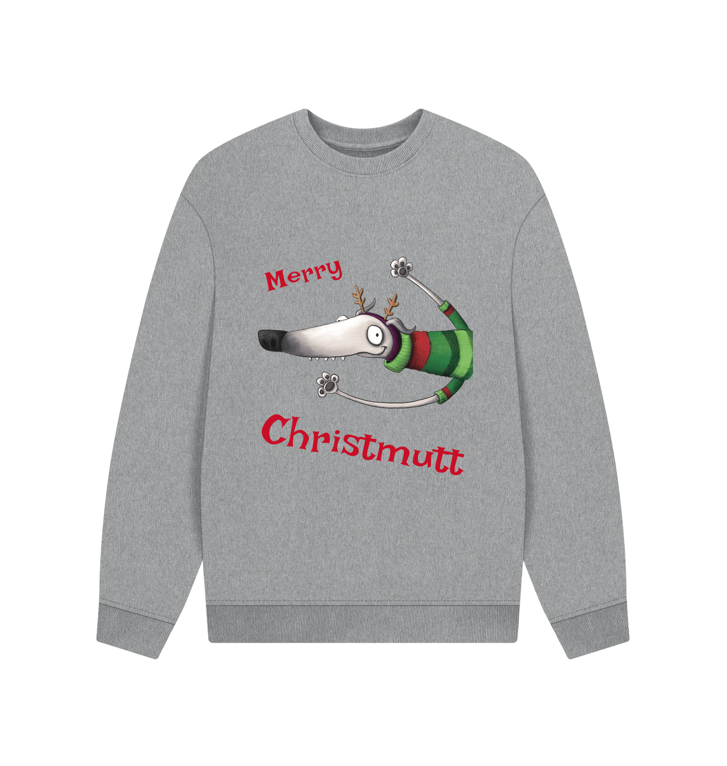 Athletic Grey Printed Sweater Front