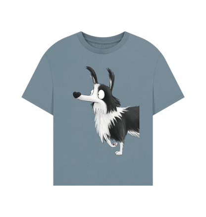 Stone Blue Printed T-shirt Front