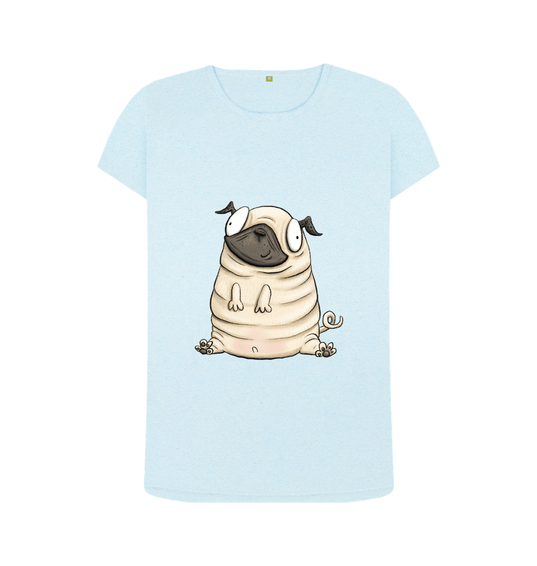 Light Blue Recycled Printed T-Shirt Front