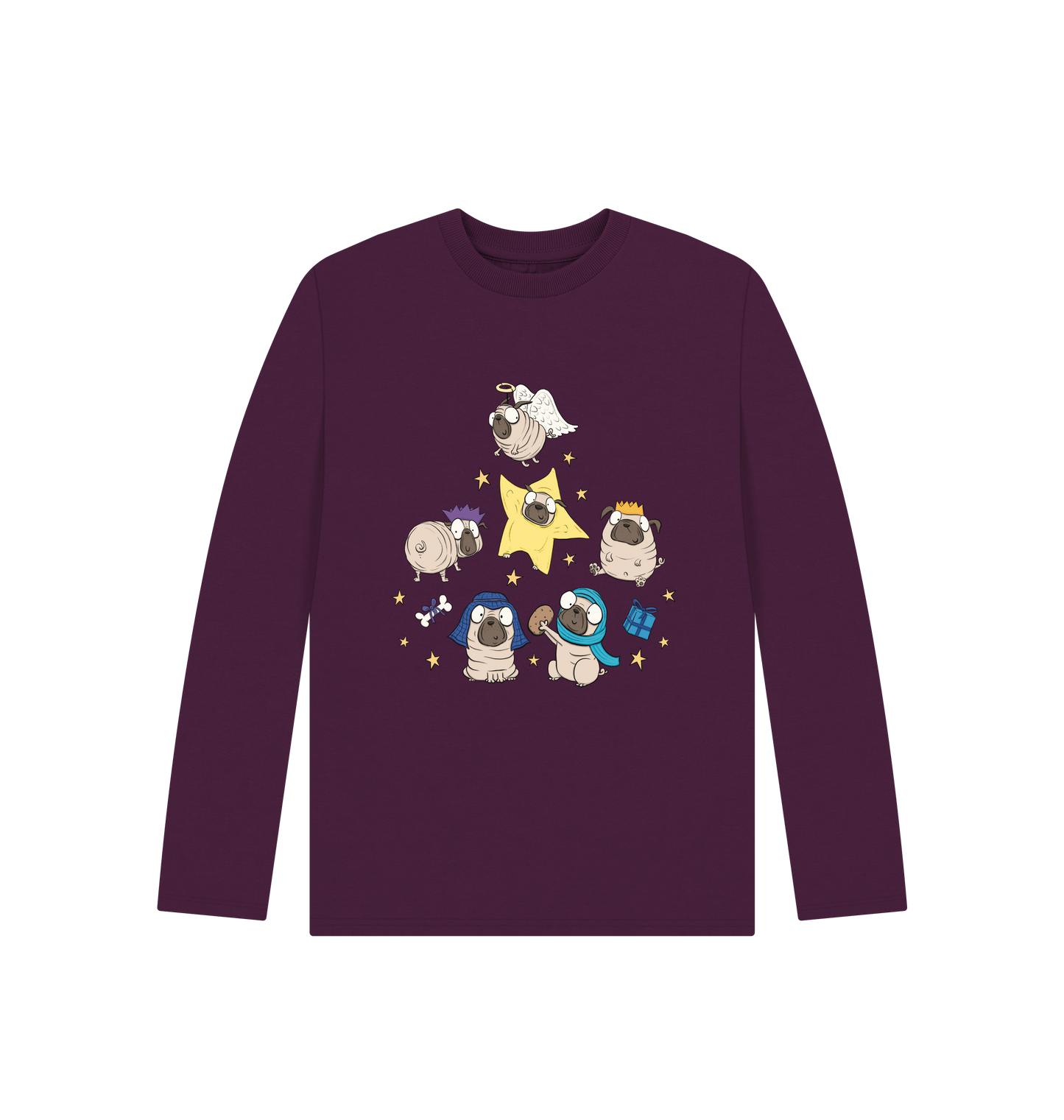 Purple Printed Kids T-Shirt Front
