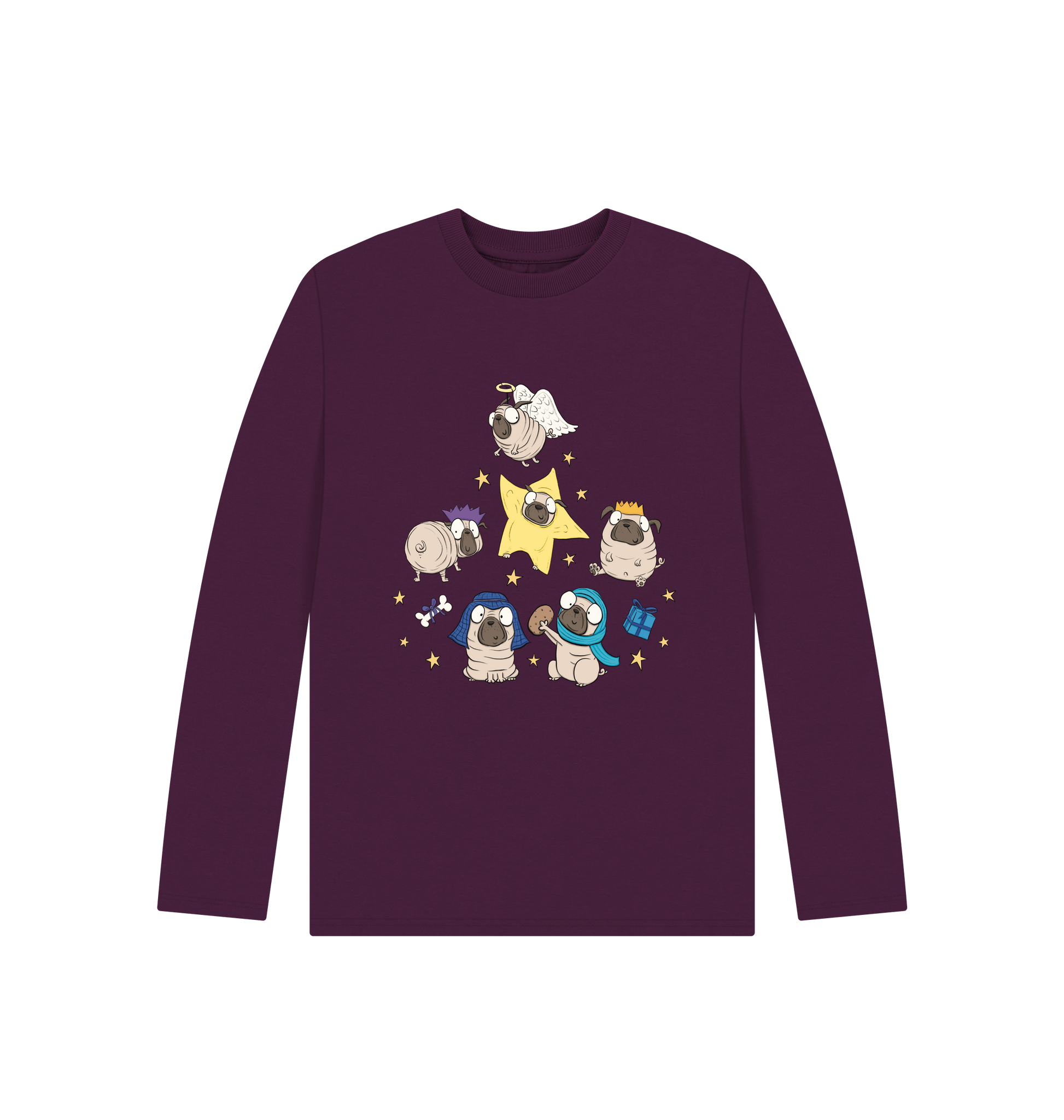 Purple Printed Kids T-Shirt Front