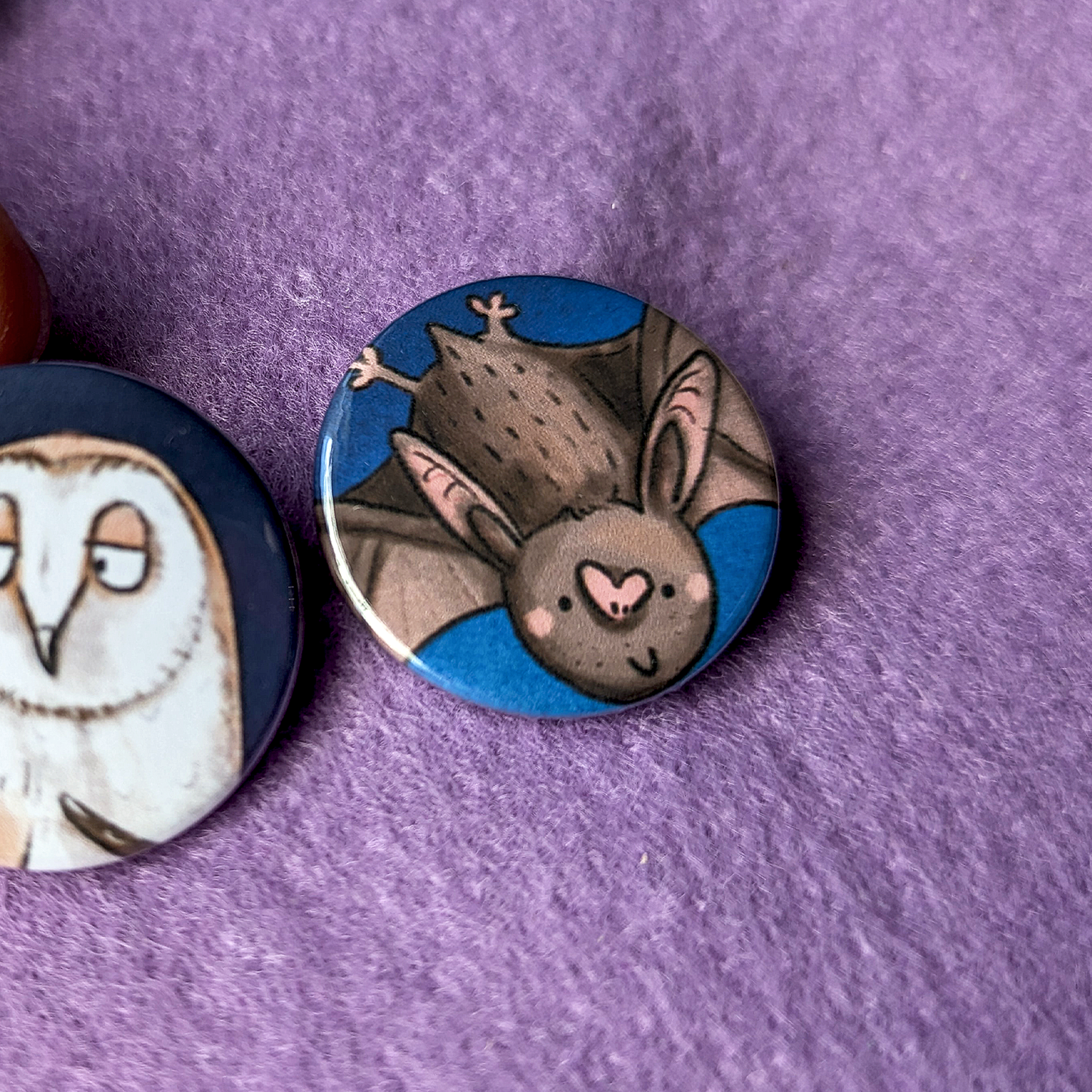 Bat design badge, magnet, mirror or keyring