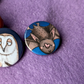 Bat design badge, magnet, mirror or keyring