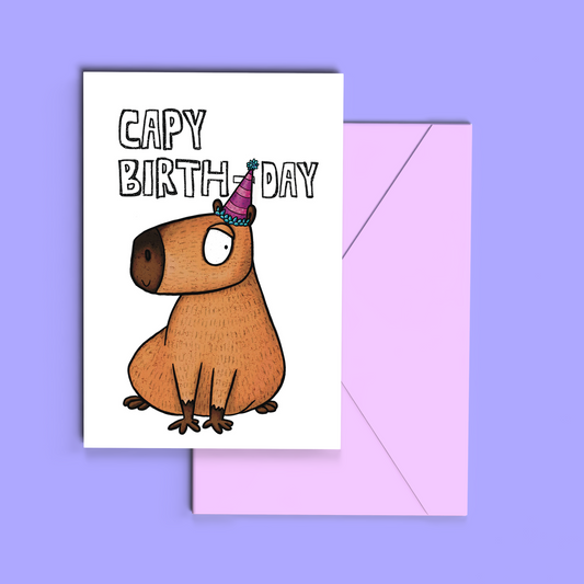 Capybara birthday card