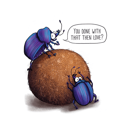 Dung Beetles comic - illustrated art print