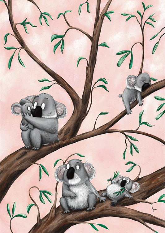 Koala family art print