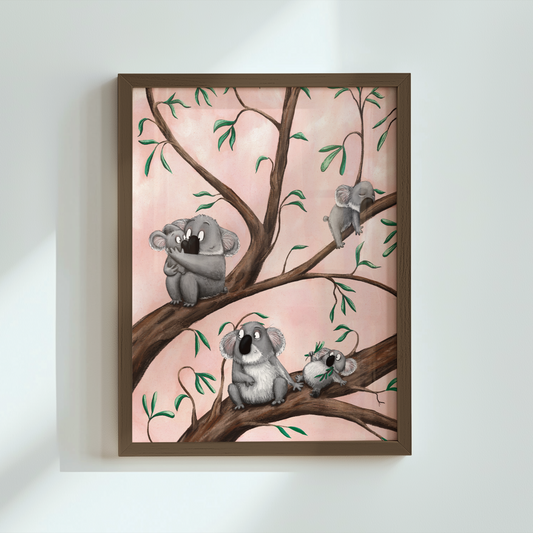 Koala family art print