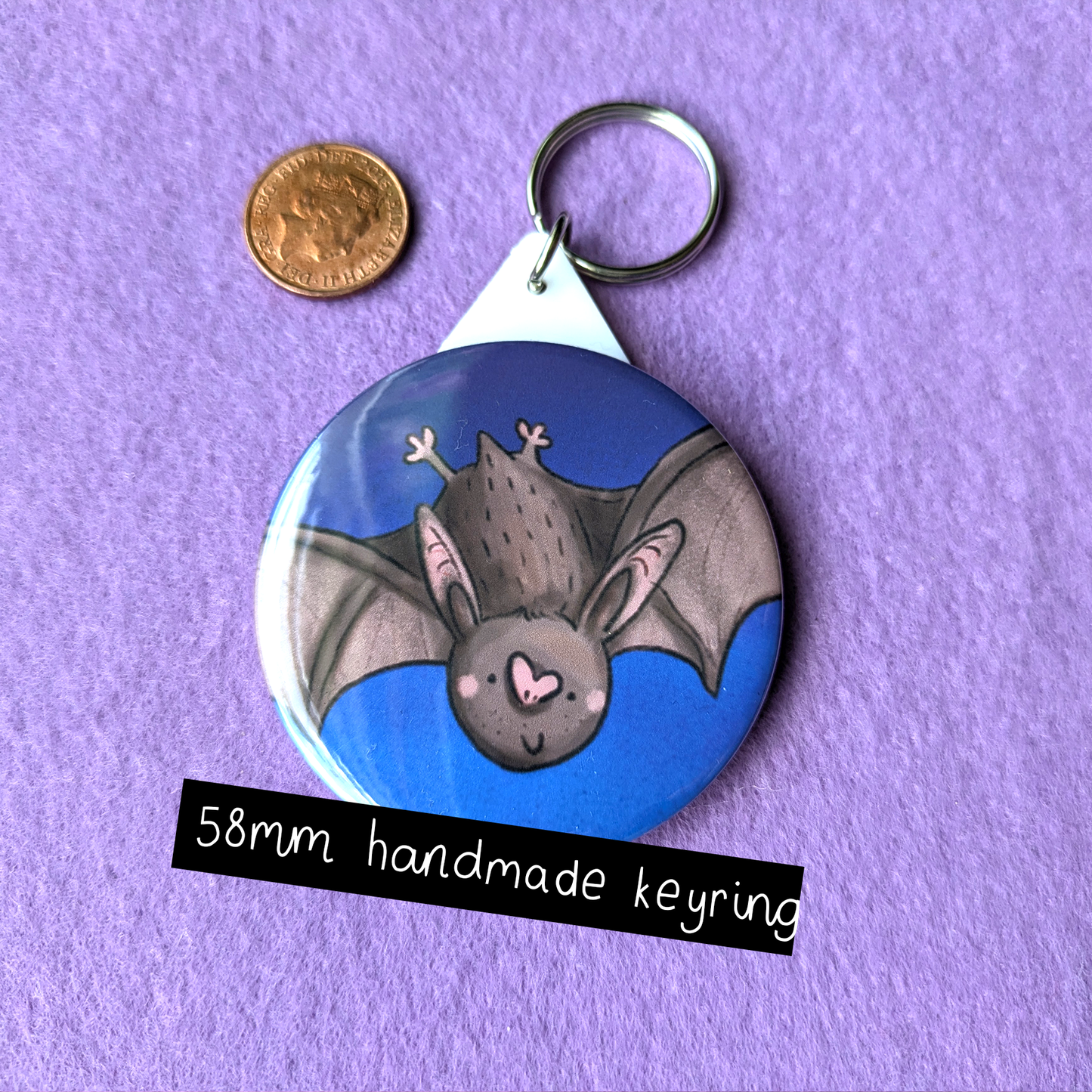 Bat design badge, magnet, mirror or keyring