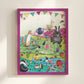 Woodland Picnic Art Print.