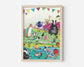 Woodland Picnic Art Print.